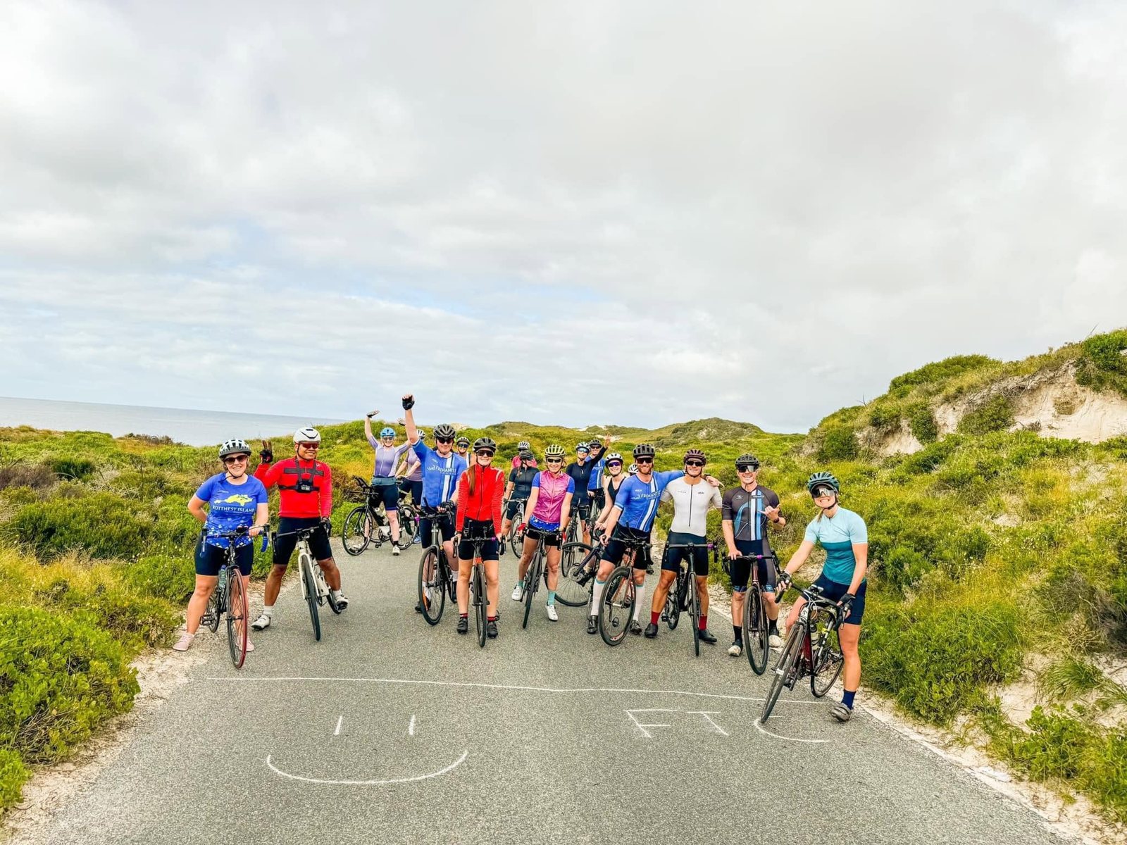 Fremantle Triathlon Club riders on a bike ride on Rottnest Island
