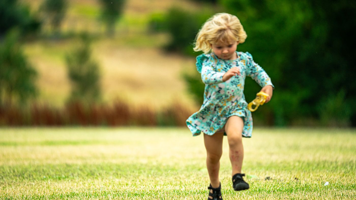 Child running outdoors